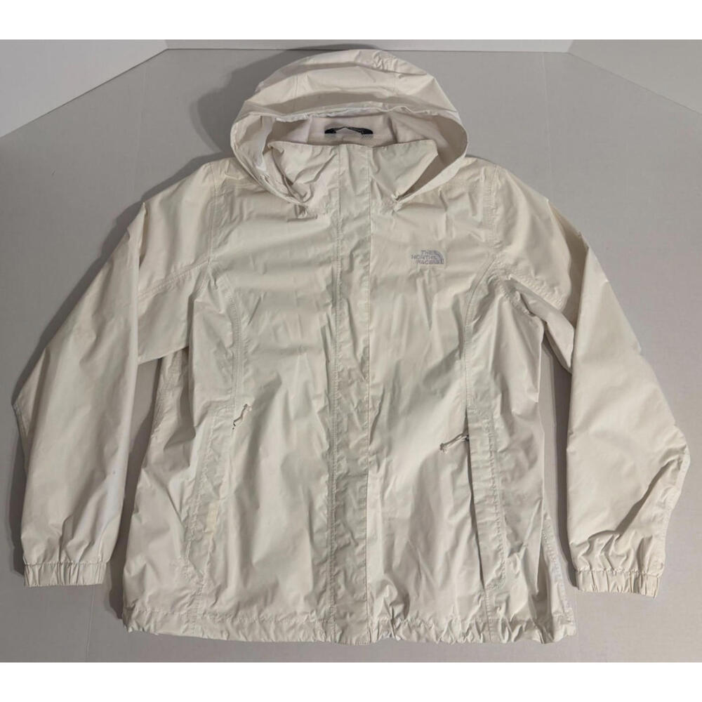 The North Face Jacket Womens White HyVent Hood Waterproof Rain Shell XL NF0A2VCU